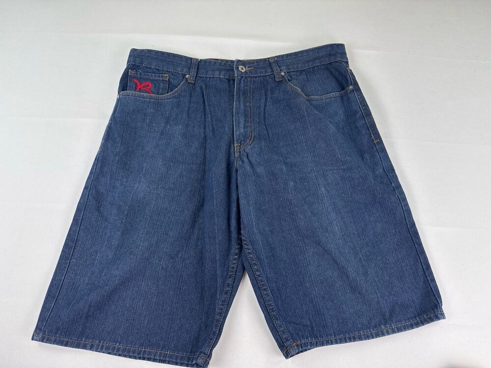 Vintage Y2K Rocawear Baggy Denim Shorts Embroidered Red R Logo Jorts Men's 40